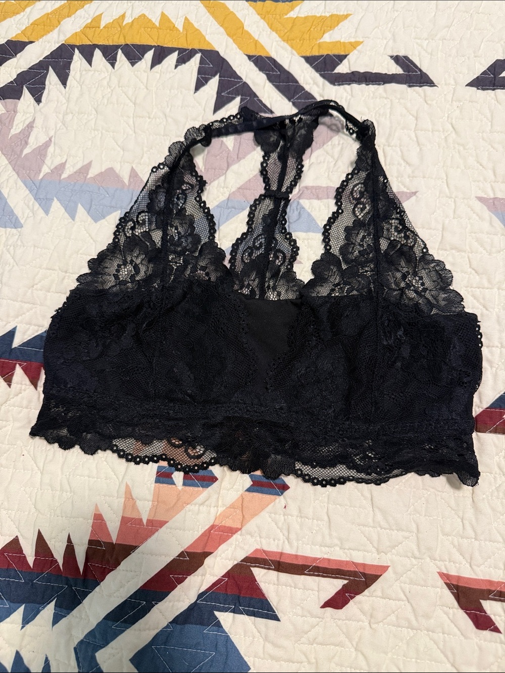 Lace Racerback Bralette - Black